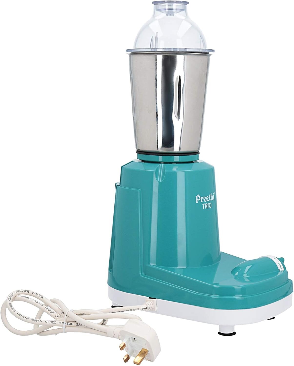 Preethi Trio Mixer Grinder with Stainless Steel Jars & Blades | PREETHI-MG-182/08 Green/White