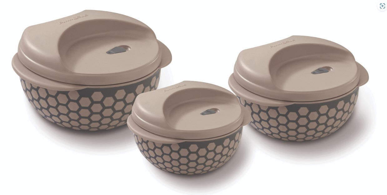 Pinnacle Microwave Hot Pot Set 3 Piece Brown | WPAC1110-B