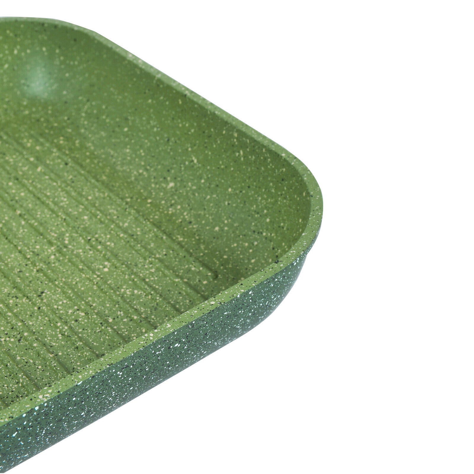 Prestige Essentials Square Grill Pan 28Cm | Non-Stick Granite Coated Grill Skillet | Induction Compatible Cookware | Green - PR81128