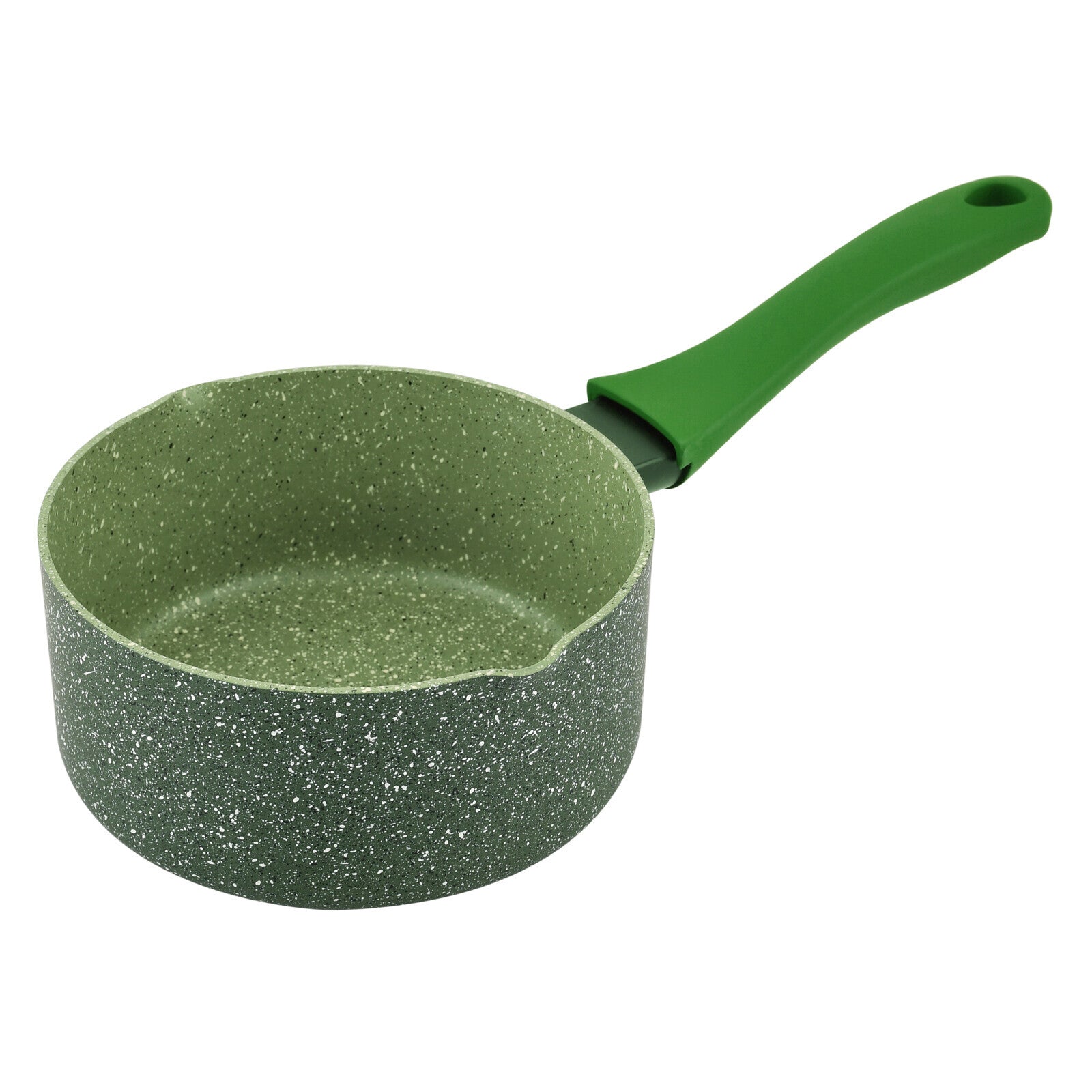 Prestige Essentials Granite Milk Pan 16Cm | Granite Coated Pan for Milk | Cast Aluminium Cookware | Green - PR81121