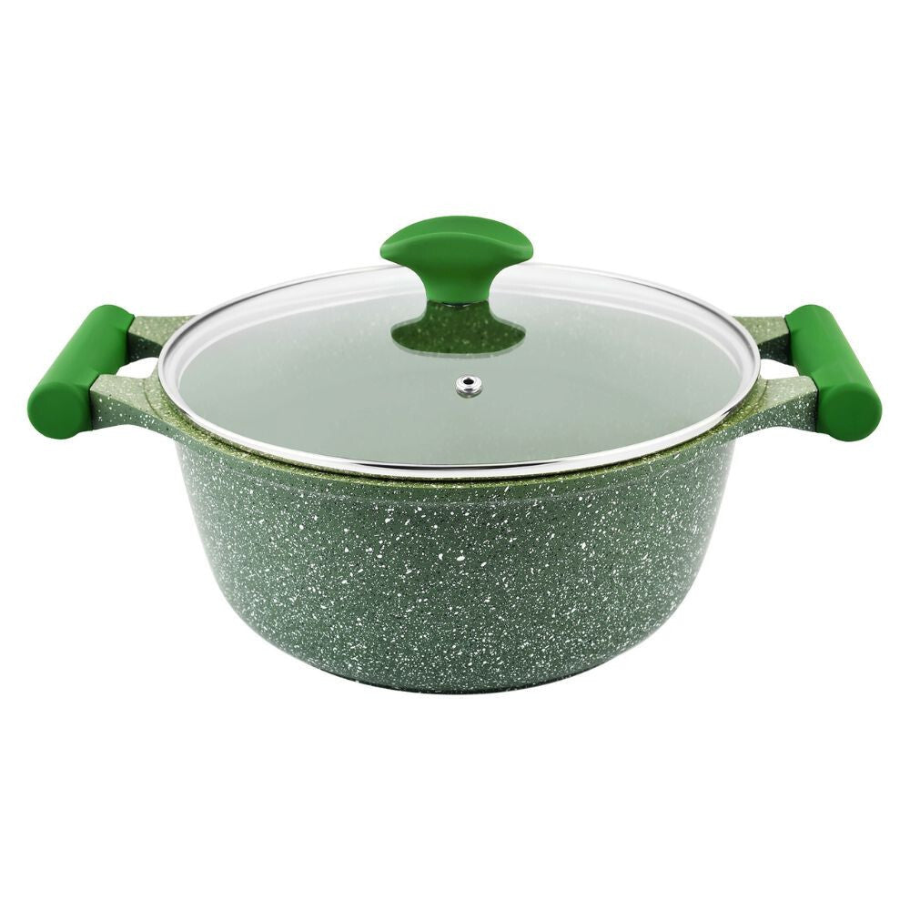 Prestige Essentials Granite Non Stick Set Combo | 26cm Fry Pan + 26cm Casserole With Lid | Induction Cookware Set 2 Pieces | Green - PR80993