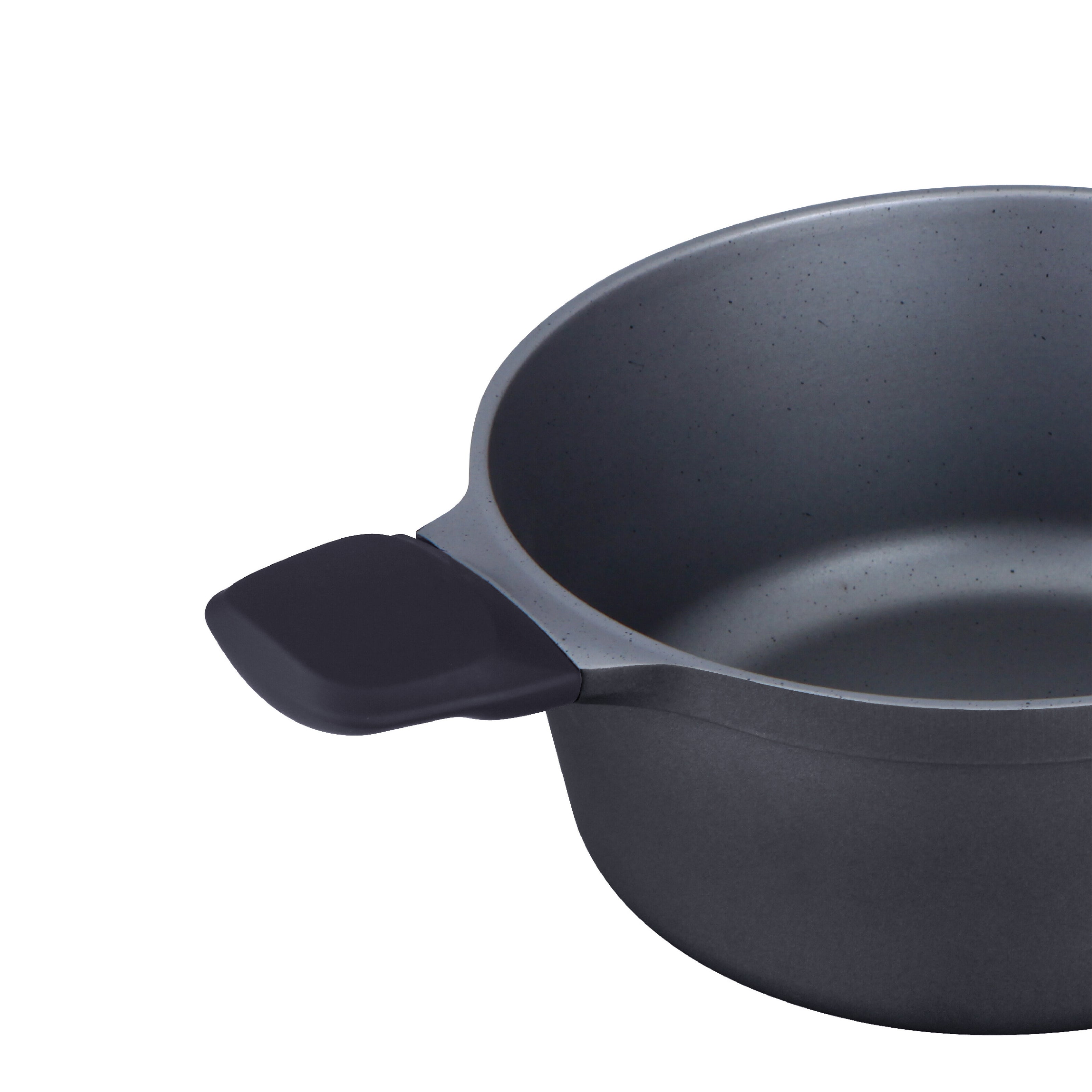 Prestige Essential Cast Aluminum Casserole With Glass Lid 24Cm | Non stick Induction Compatible Cooking Pot | Black - PR81161