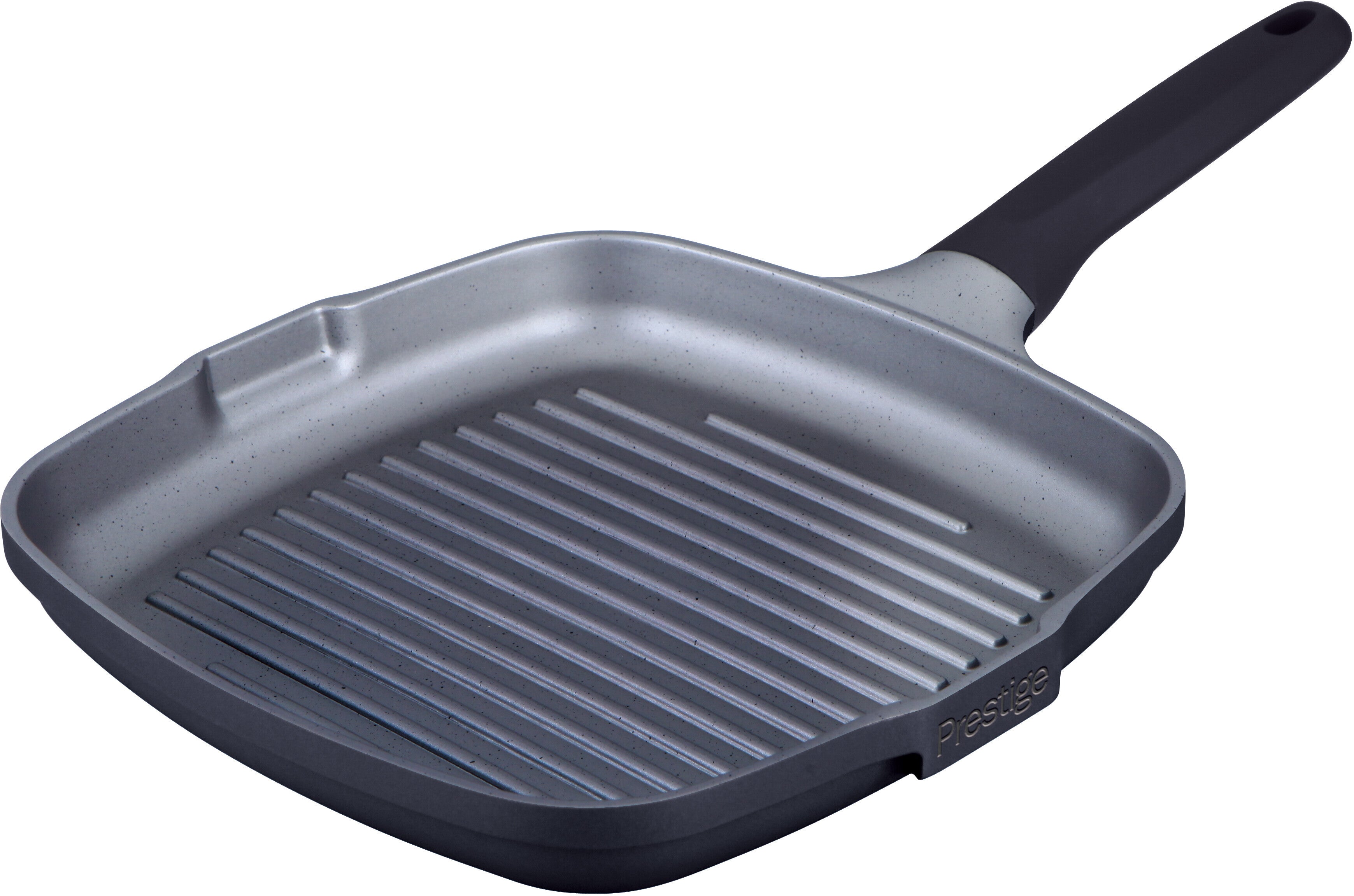 Prestige Essentials Grill Pan Square 47Cm | Non-Stick Granite Coated Grill Skillet | Induction Compatible Cookware | Black - PR81165