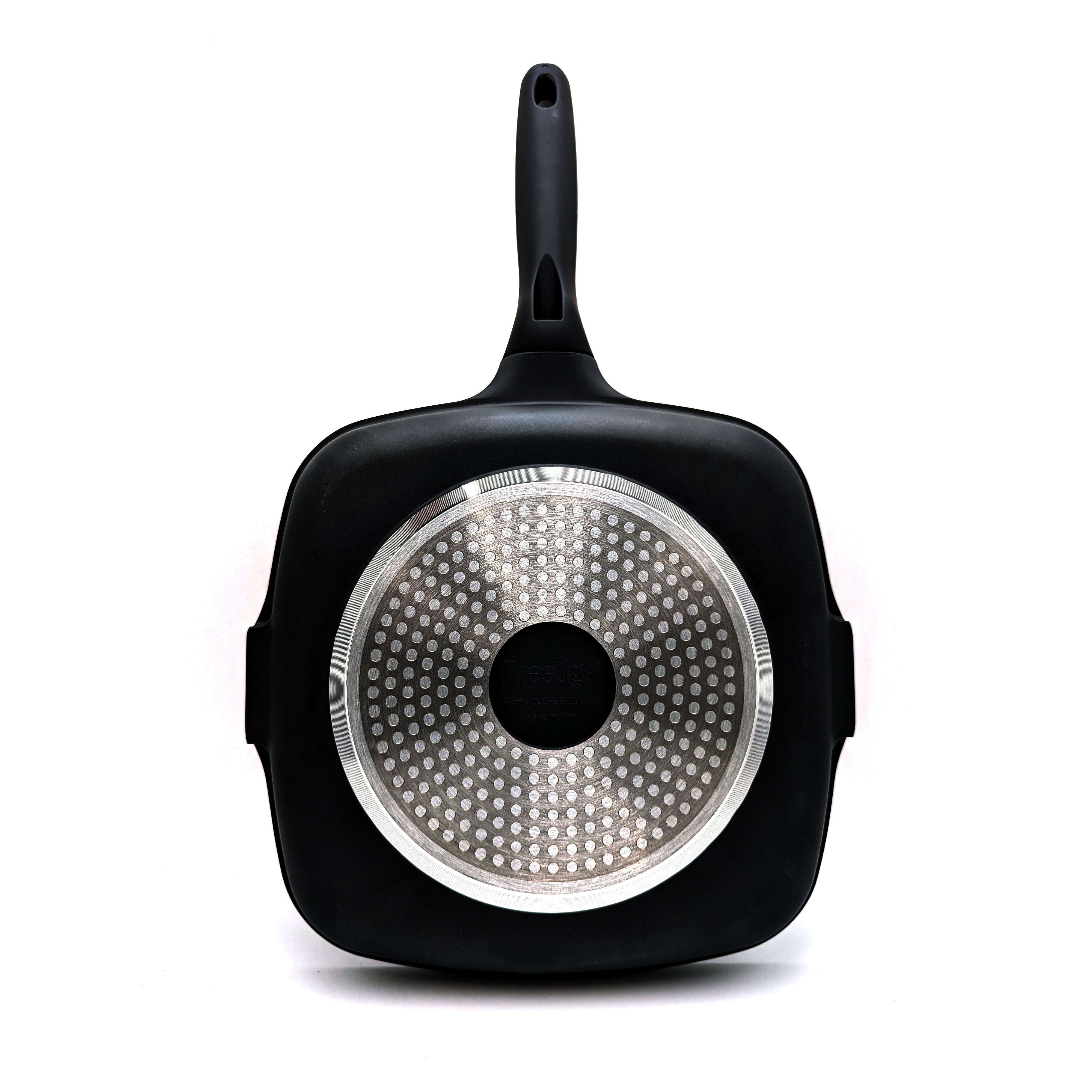 Prestige Essentials Grill Pan Square 47Cm | Non-Stick Granite Coated Grill Skillet | Induction Compatible Cookware | Black - PR81165