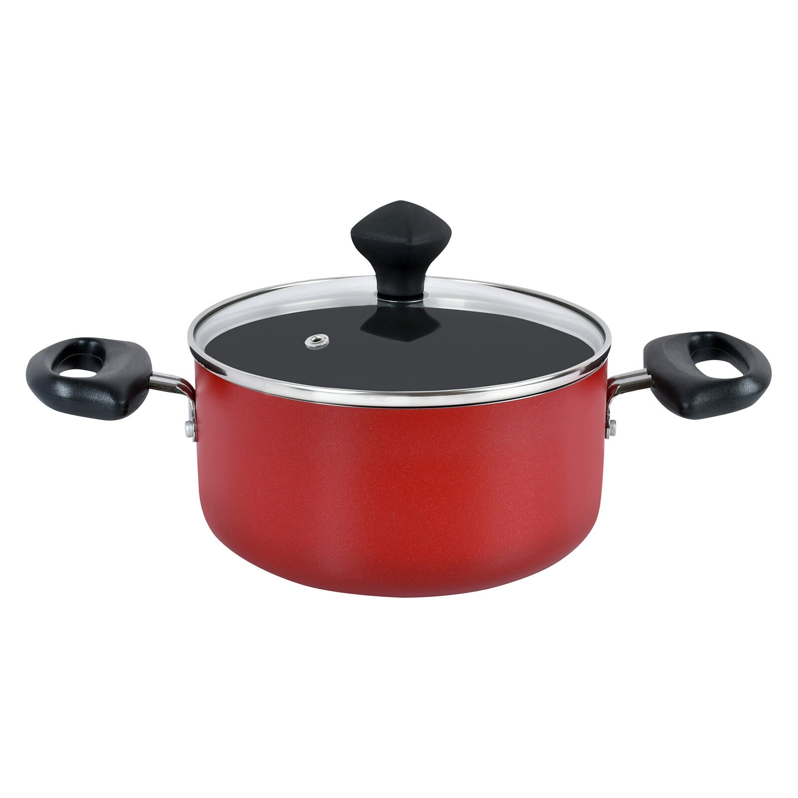 Prestige Value Pack Non-Stick Cast Aluminium Cookware sets 8 Pcs | Pots and Pans Set | Stock Pot Set | Milk Pan | Fry Pan | PR21952 - Red