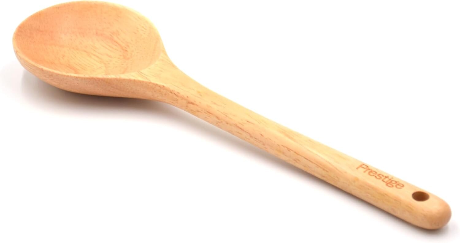 Prestige Solid Spoon Set | Quality Kitchen Utensils for Cooking & Serving | 2-Piece Wooden Spoon Kit | PR48875