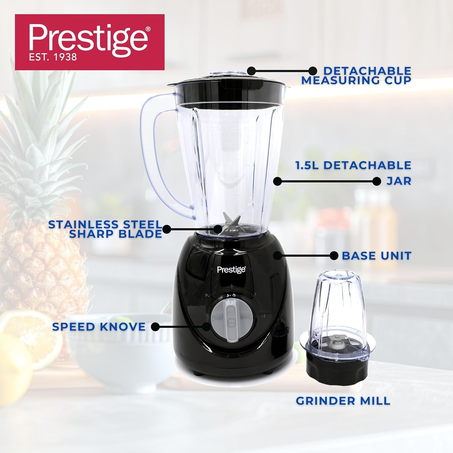 Prestige Stand Blender 1.5 Ltr 400W - Black Color | PR81530