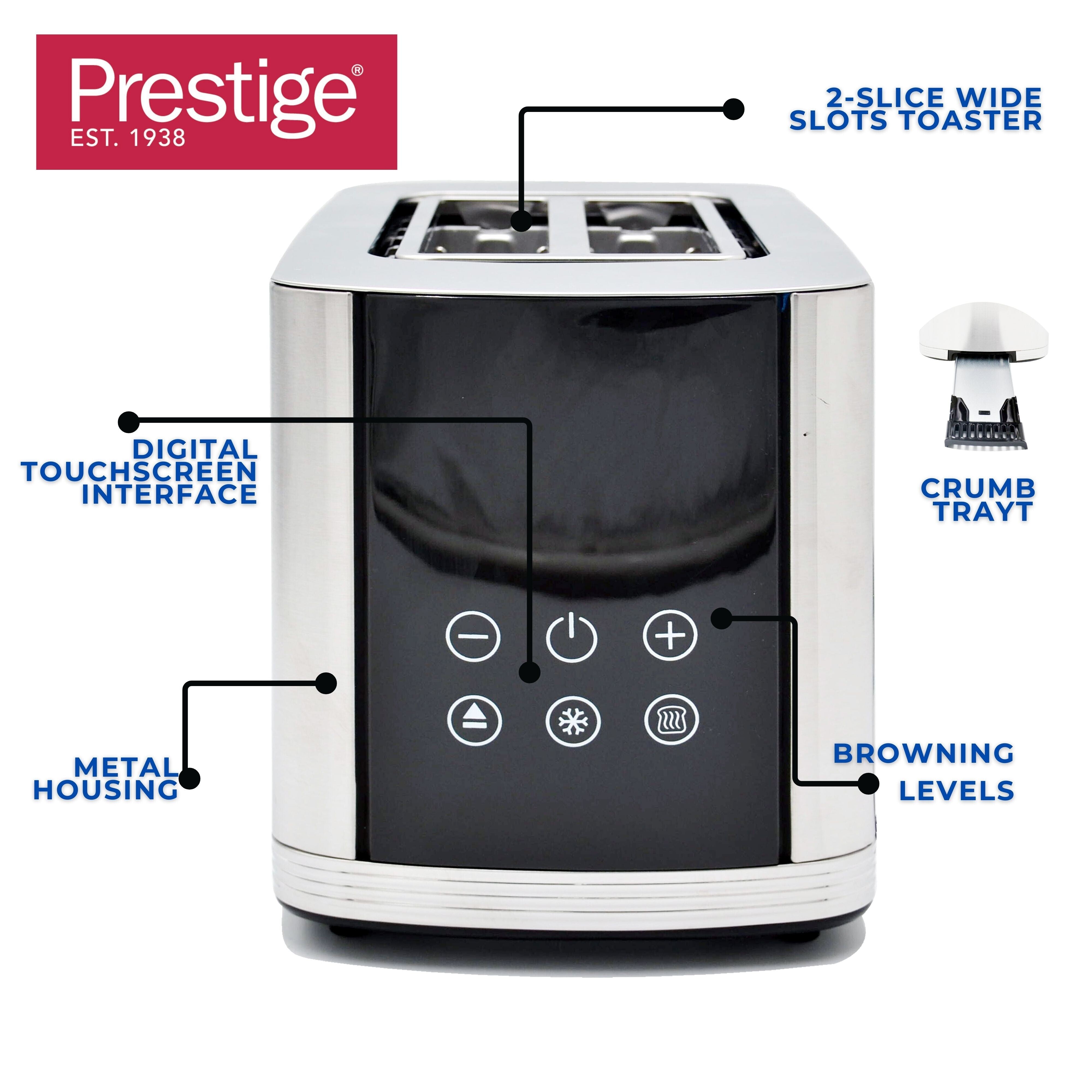 Prestige Stainless Steel 2 Slice Toaster 800W | PR81535