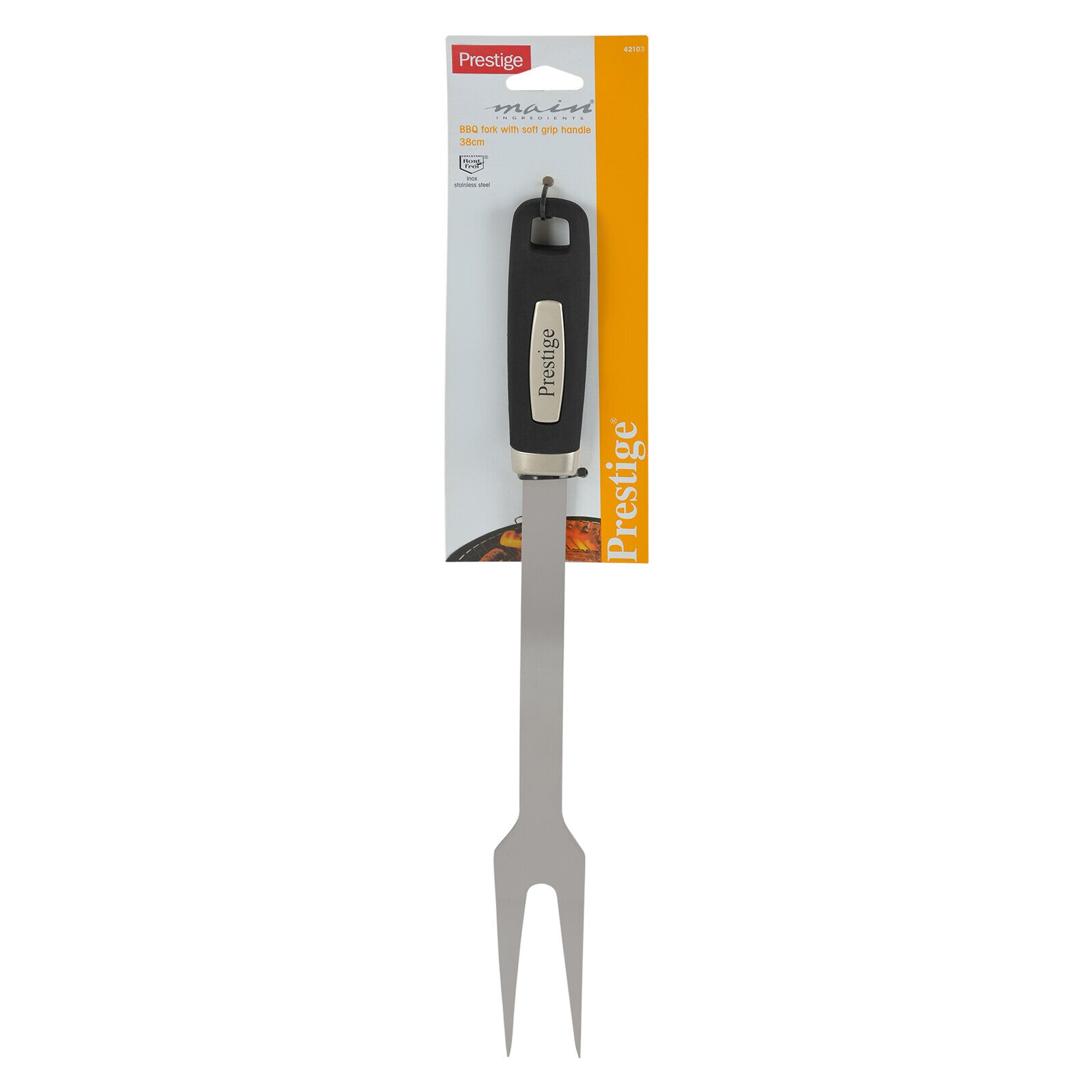 Prestige BBQ Fork with Soft Grip Handle 38 cm | Silver - PR42103