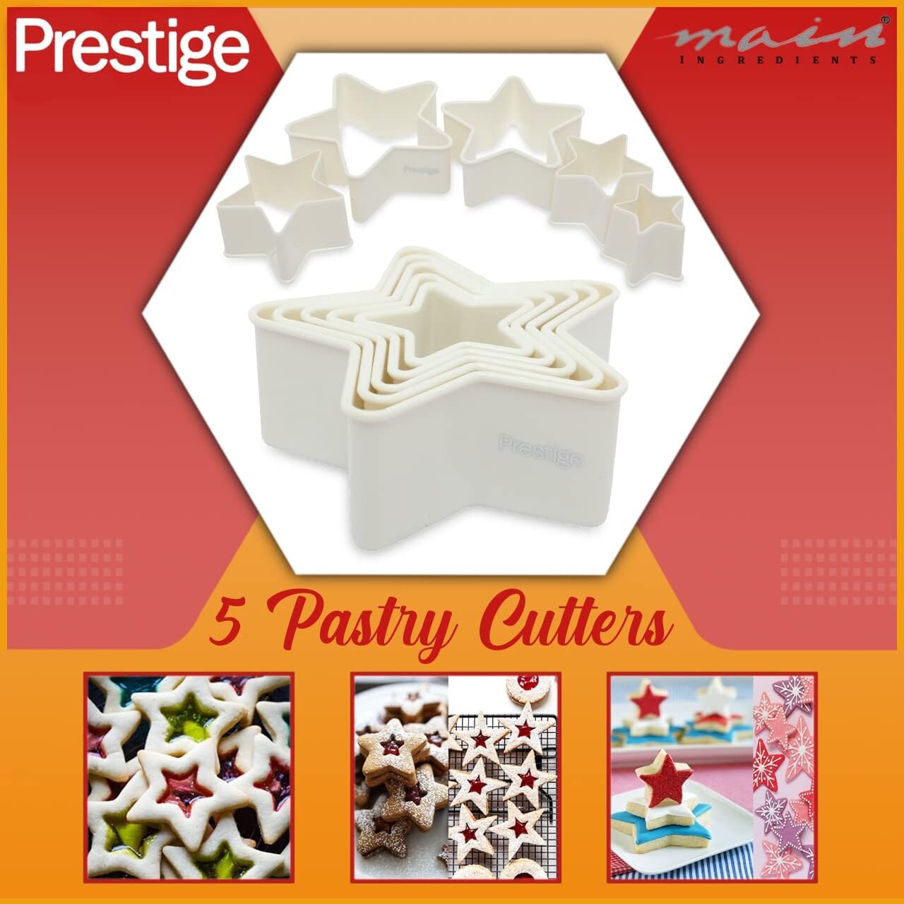 Prestige Star Shape Pastry Cutter Set of 5 | PR8053