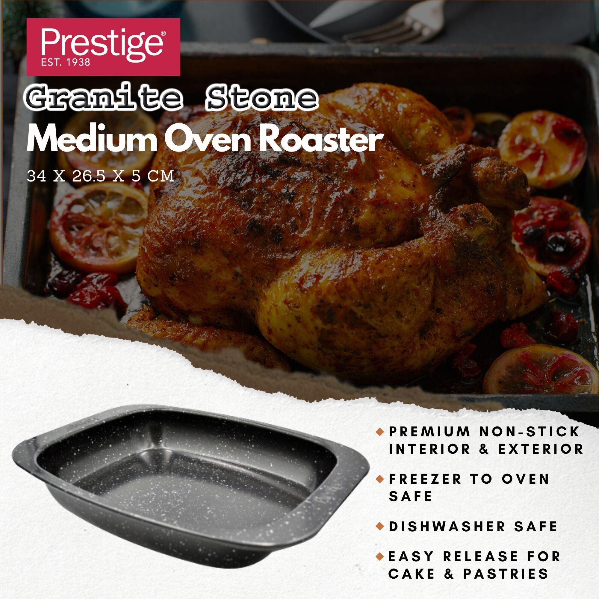 Prestige Granite Stone Medium Oven Roaster | PR48767