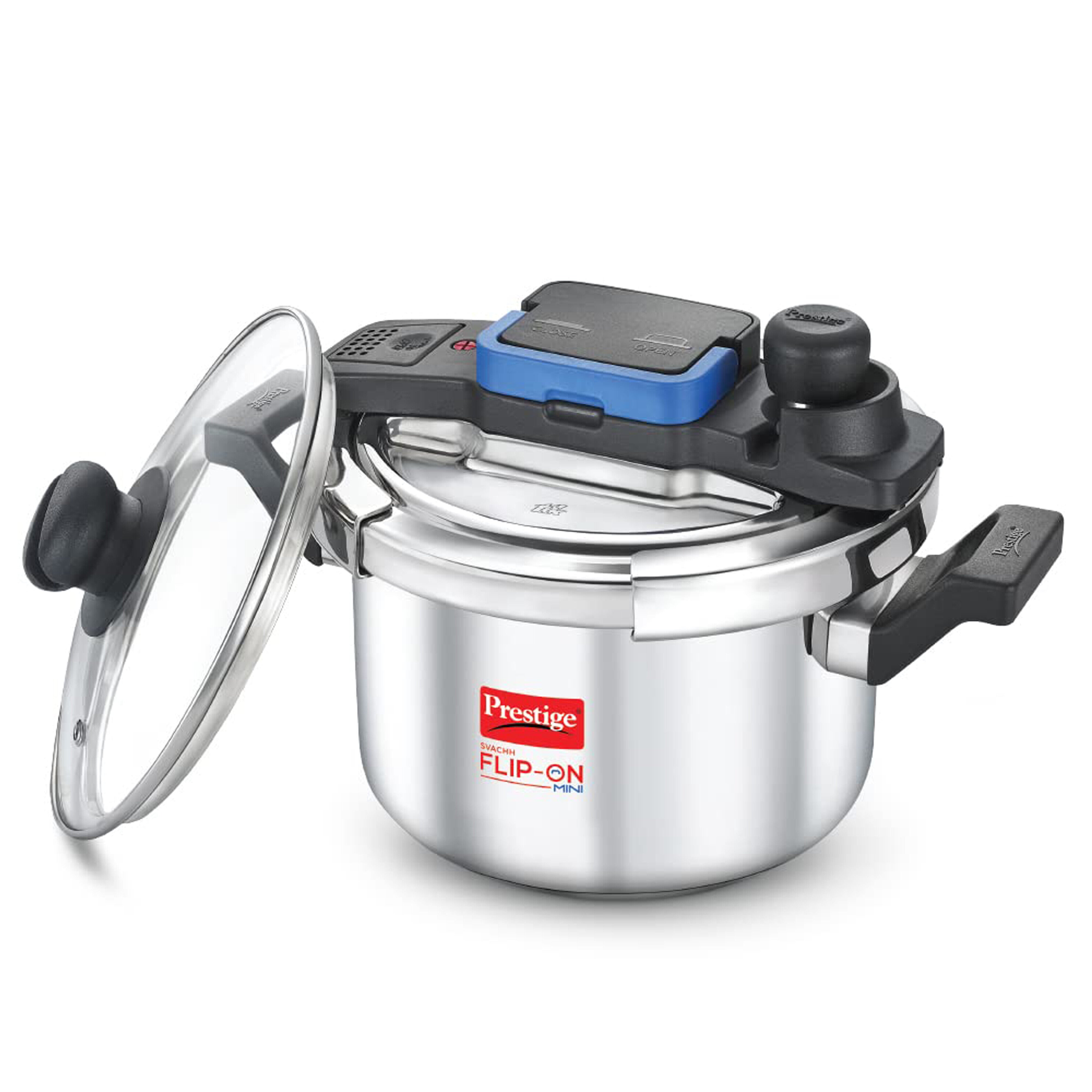 Prestige Svachh FLIP-ON SS Pressure Cooker 22 cm-5 L with Glass Lid | MPF20157