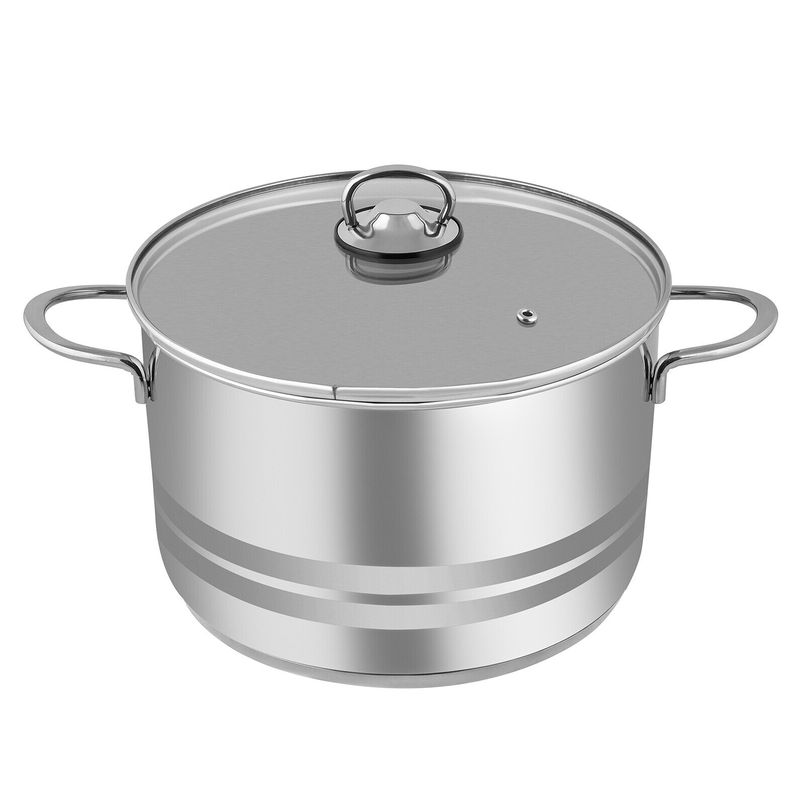 Prestige Infinity Stainless Steel Casserole with Glass Lid 26cm / 8 Ltr | Induction Compatible Covered Stockpot | Soup Pots | Silver - PR77378