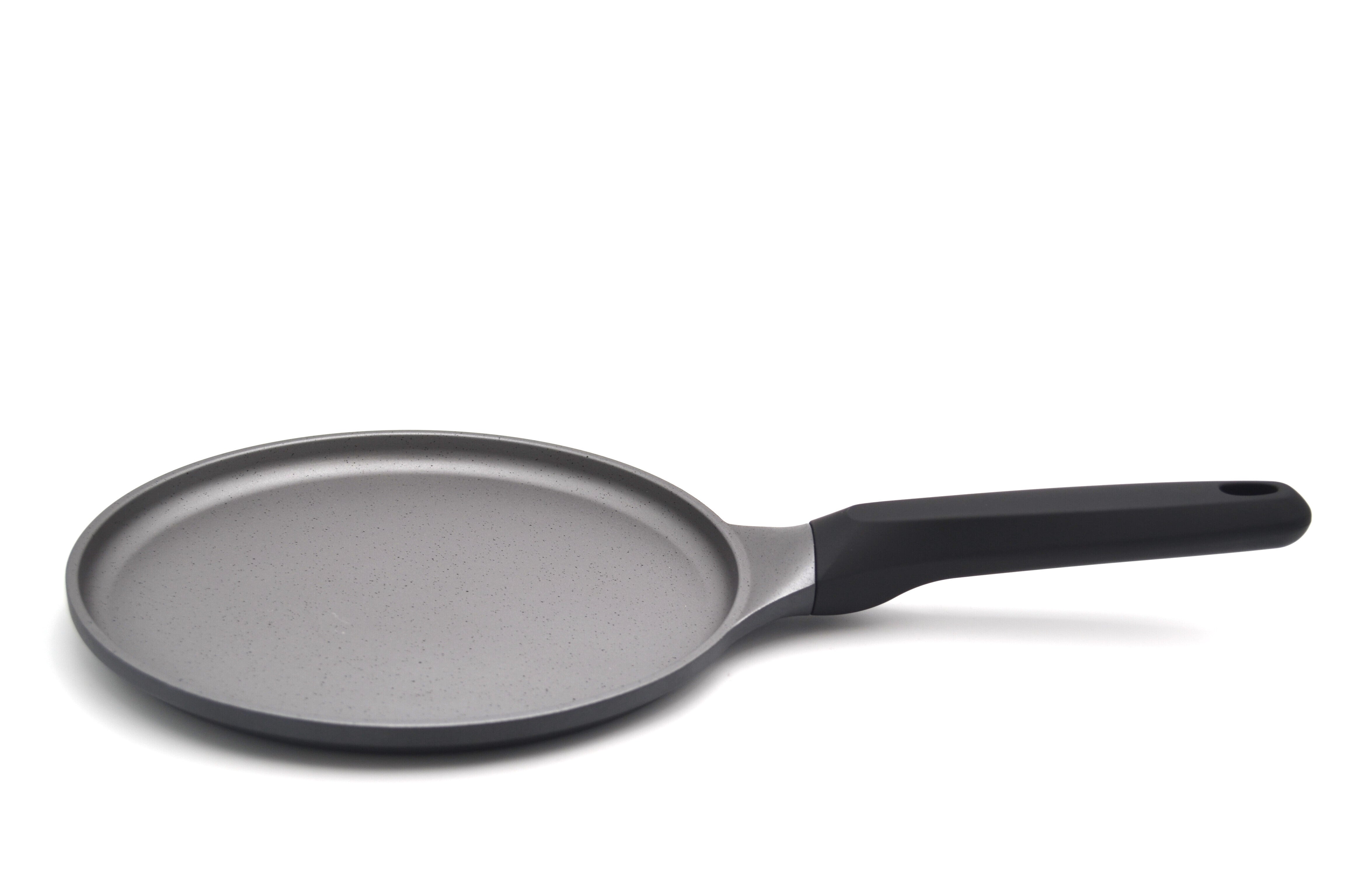 Prestige Essentials Flat Tawa 24cm | Non-Stick Granite Coating Dosa Pan | Induction Base Tawa Pan for Dosa/Roti/Chapati with Stick Handle | Black - PR81166