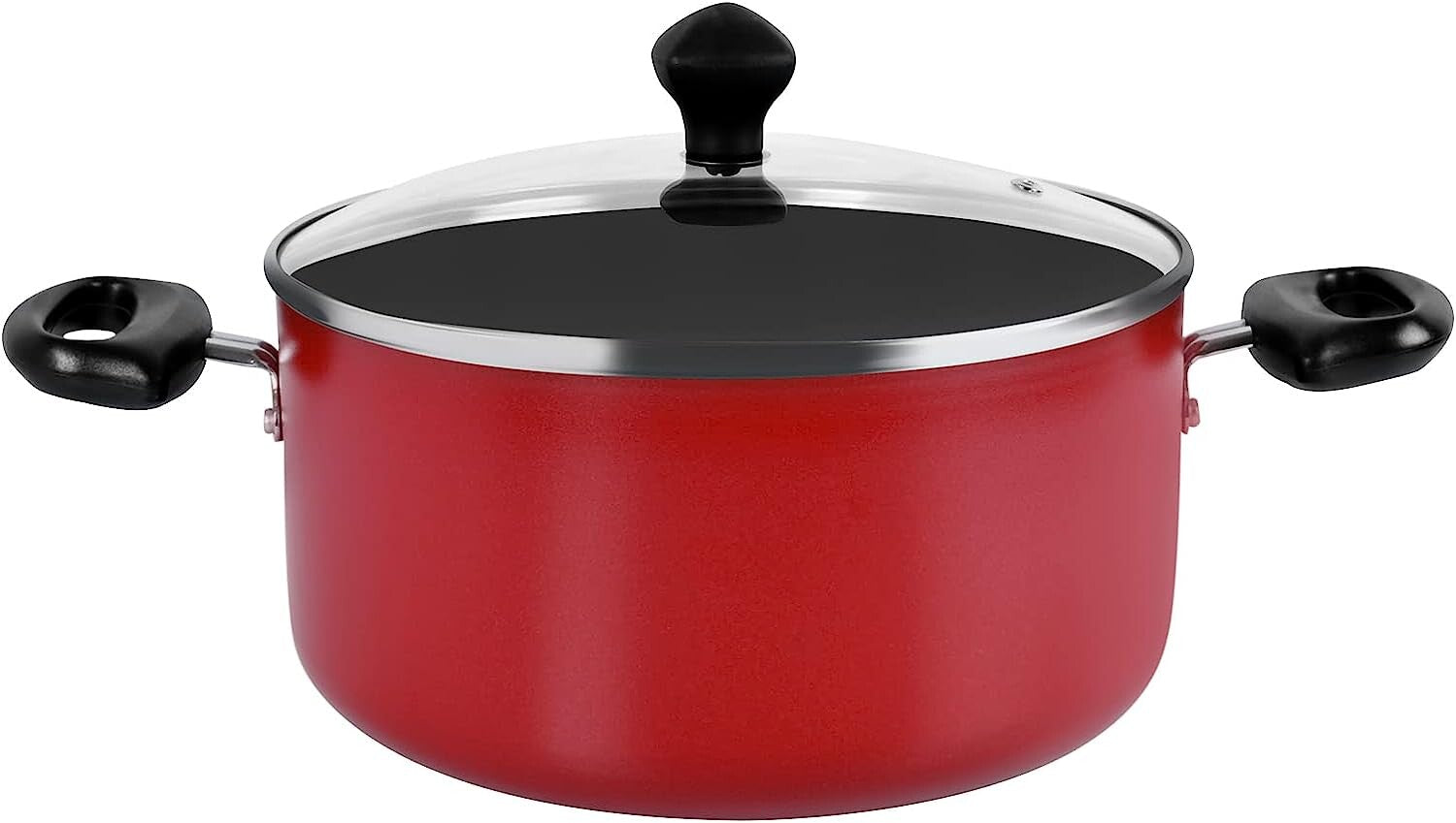 Prestige Value Pack Non-Stick Cookware sets 10Pcs | Non Stick Aluminium Pots and Pans Cooking Set | Soup Pots Set | Frying Pan Set | PR21700 - Red
