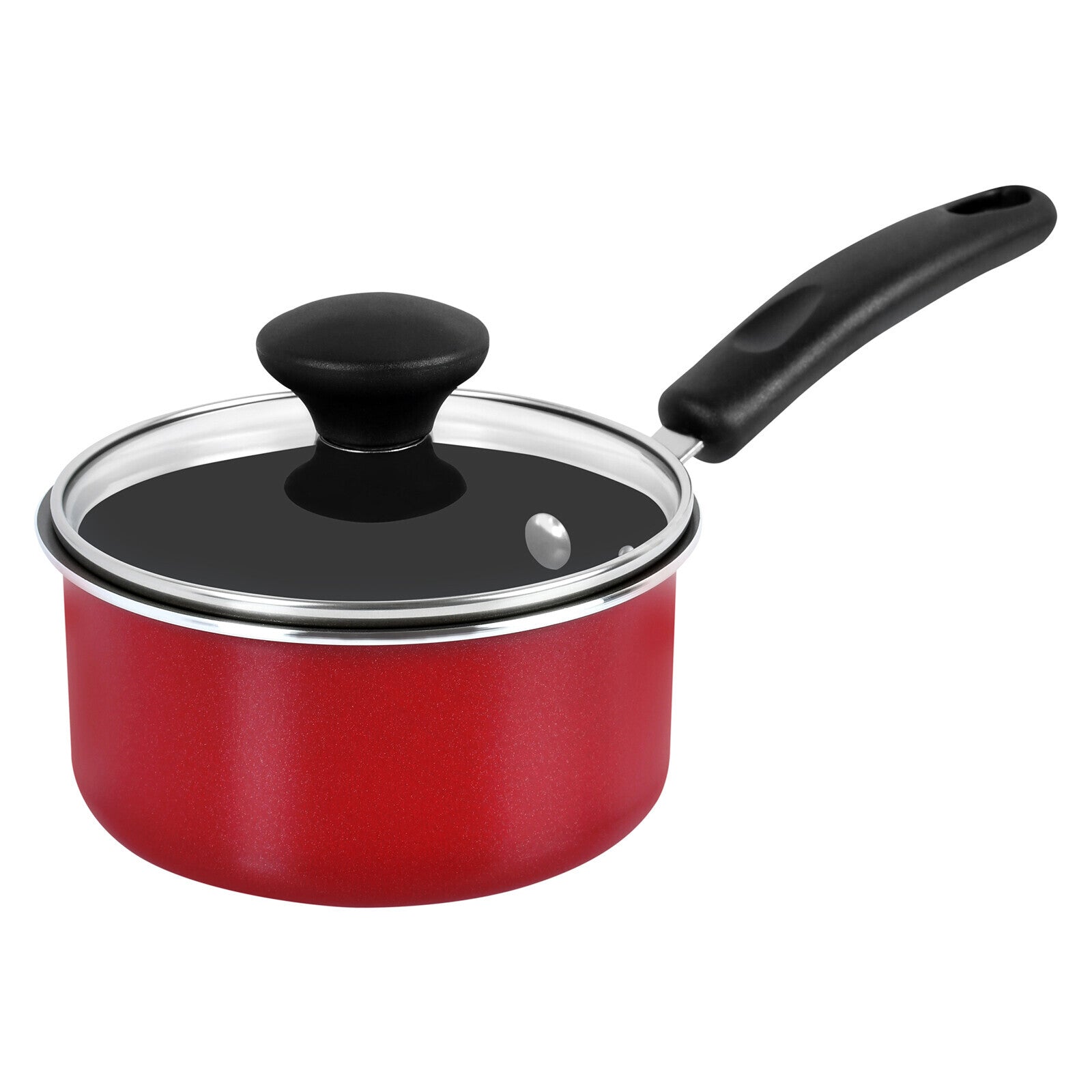 Prestige 12 Piece Non stick cookware Set | Cookware set induction base | Non Stick Cooking Pan Set | Saucepan and Casserole Set with Glass Lid | Color Red