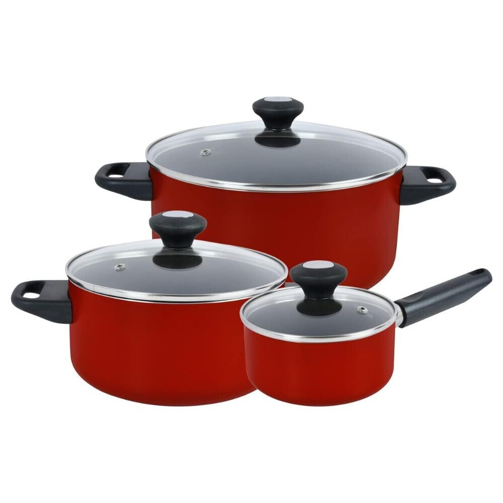 Prestige Classique Pro Aluminium Cookware | Non Stick Interior| Durable & Light Weight Red, Sets of 14 Piece - PR21233