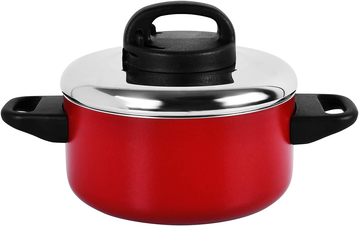 Prestige Classique Non-Stick Casserole 1.4 L / 16 cm | 3X Ultra Tough Cooking Pot with Stainless Steel Lid | Red - PR21541