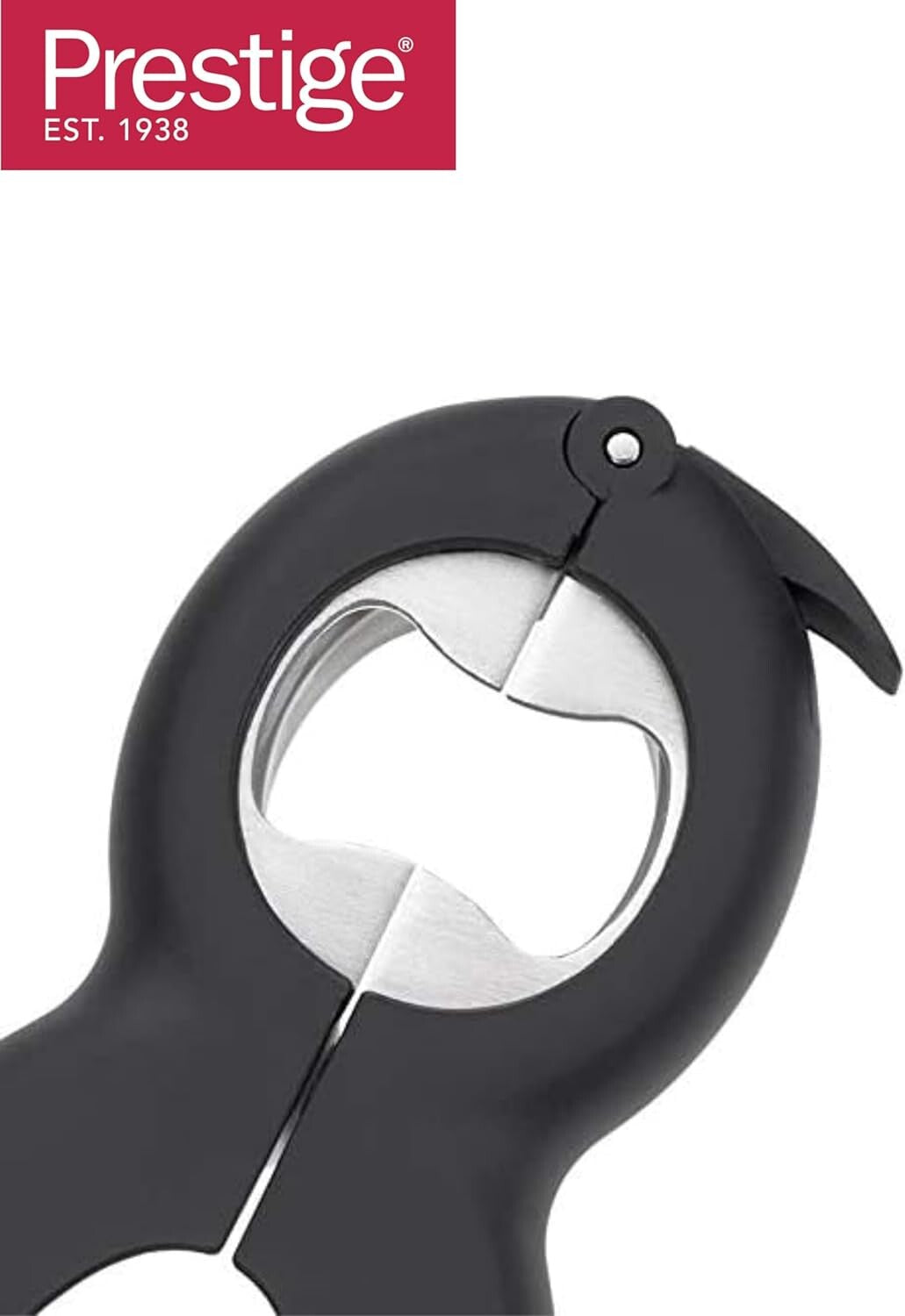 Prestige Multiple Jar Bottle Opener 6 IM 1 | Tin Opener Quick Jar Opener | Gripper Lid Can Opener | Easy to Use for Weak Hands | PR50295