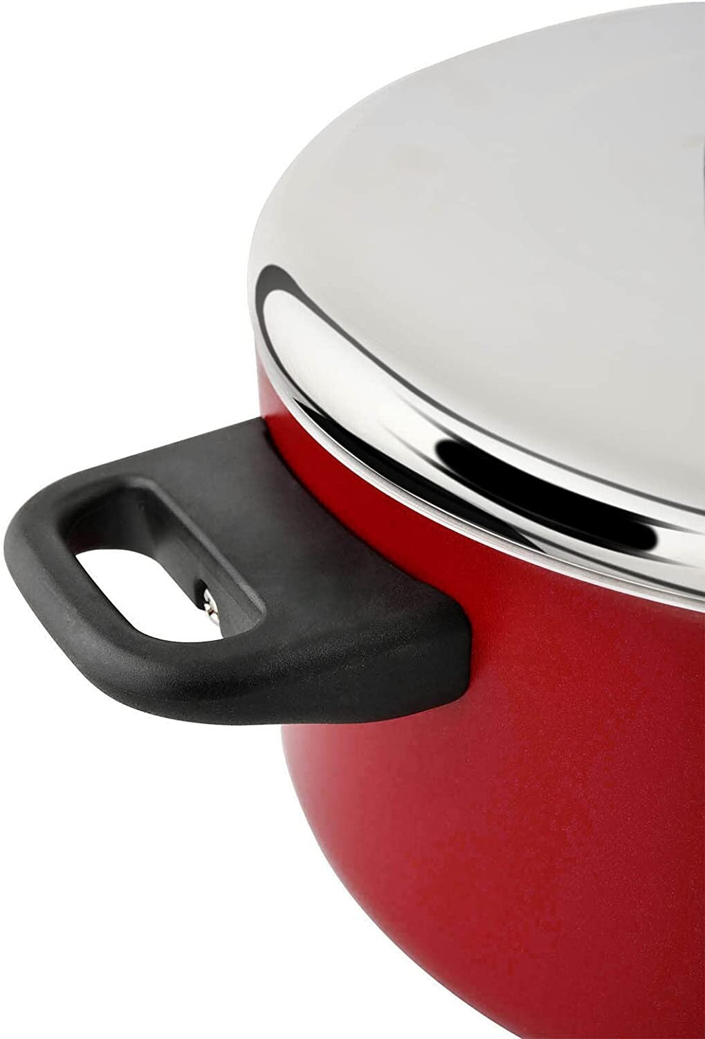 Prestige Classique Non-Stick Casserole 28 cm | 3X Ultra Tough Cooking Pot with Stainless Steel Lid | Red - PR15916