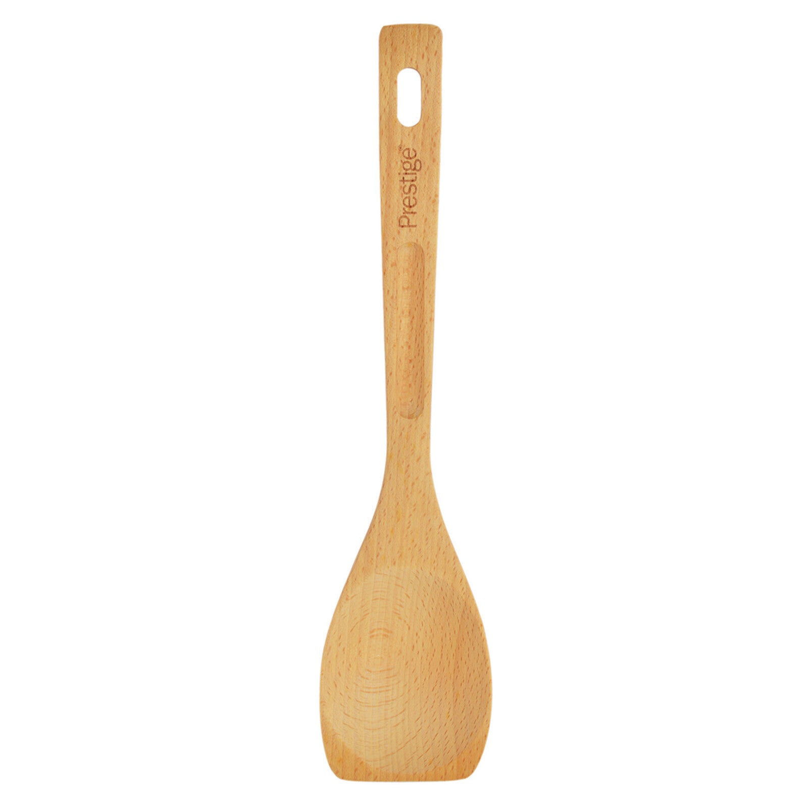 Prestige Wooden Rice Spoon | Rice Paddle Spoon | Wood Non Stick Rice Scooper with Round Shallow Head | Wooden Serving Spoon | Brown PR51177