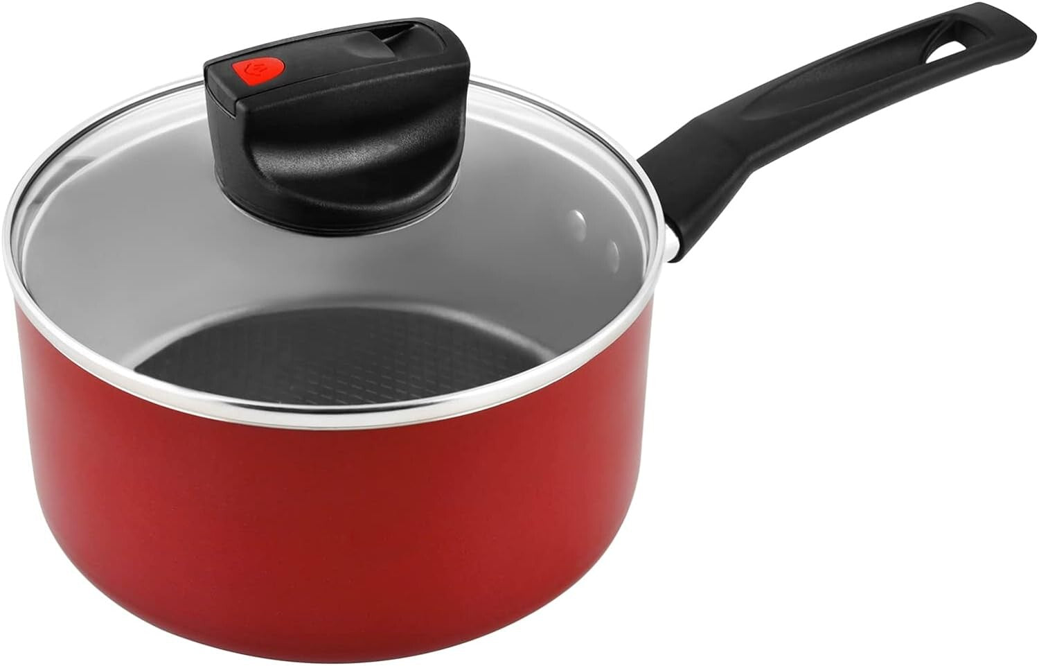 Prestige Classique Non-Stick Sauce with SS Lid Pan 20 cm | 3X Ultra Tough | Frying Pan | Red - PR15909