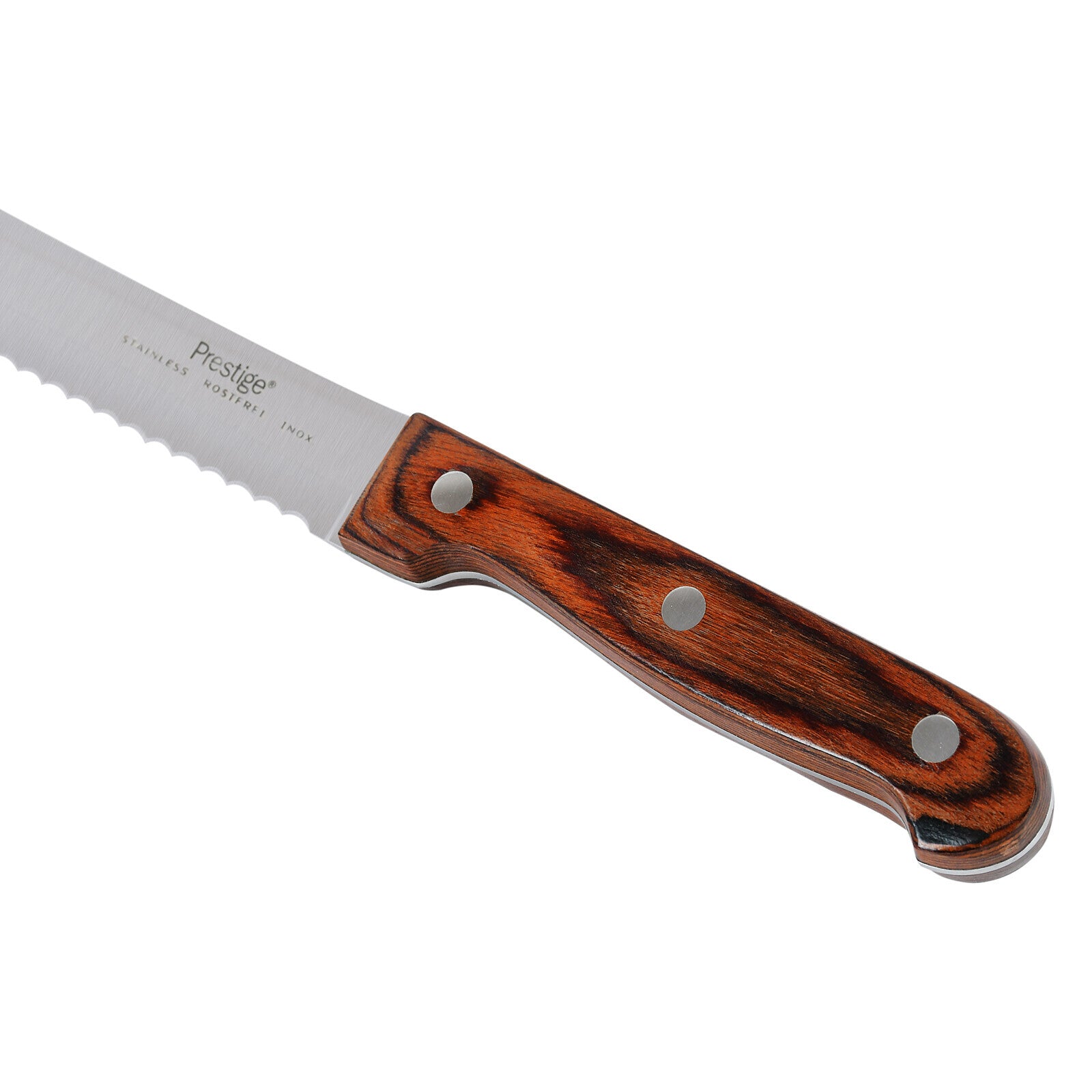 Prestige Classic Bread Knife 20cm | Wooden Handle Knife |Tough Hollow Ground Blades | PR1989