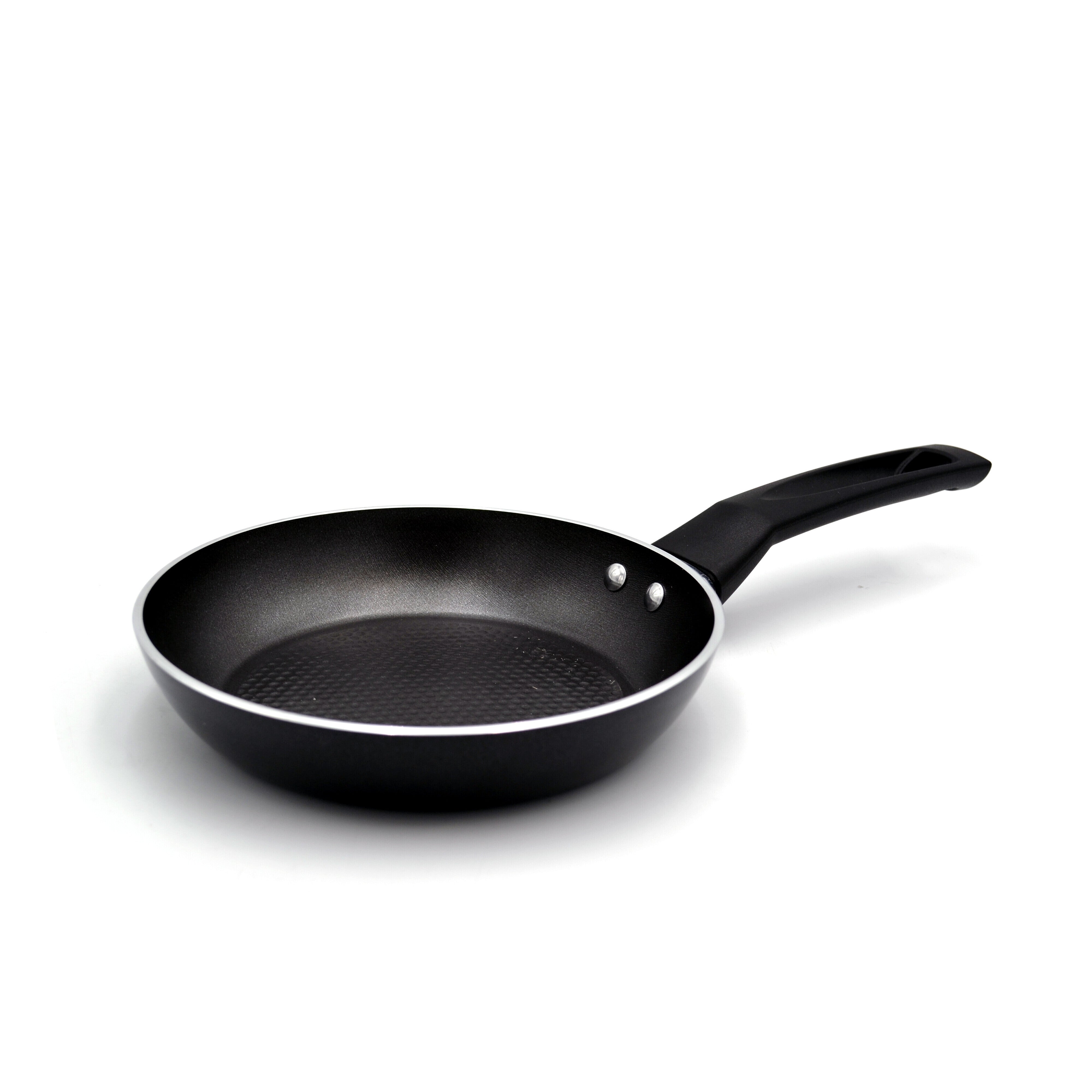 Prestige Safecook Non-stick 18cm Open Frypan | Frying Pan Non-Stick | Dimple shield triple coated Pan - PR22087 - Black