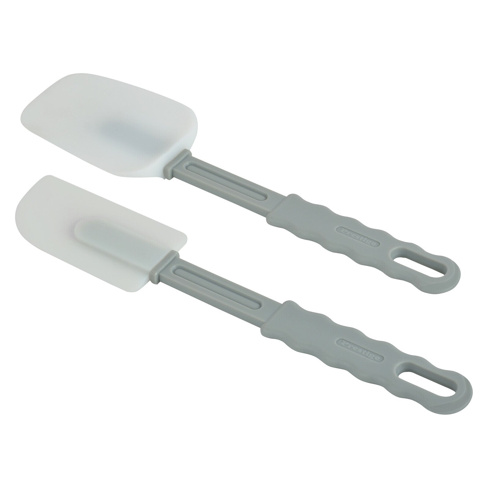 Prestige Silicone 2 pc Spatula Set | Ergonomic Grip | Stain Resistant|Anti-Slip Feature | Grey - PR50175