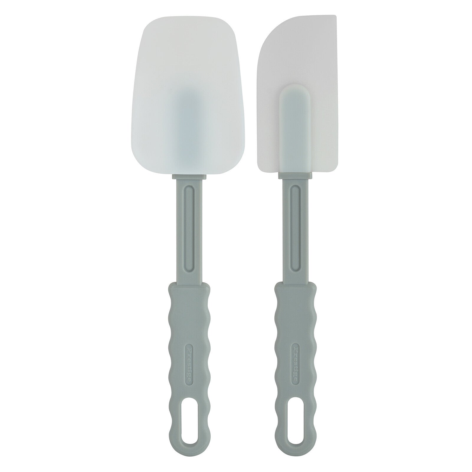 Prestige Silicone 2 pc Spatula Set | Ergonomic Grip | Stain Resistant|Anti-Slip Feature | Grey - PR50175