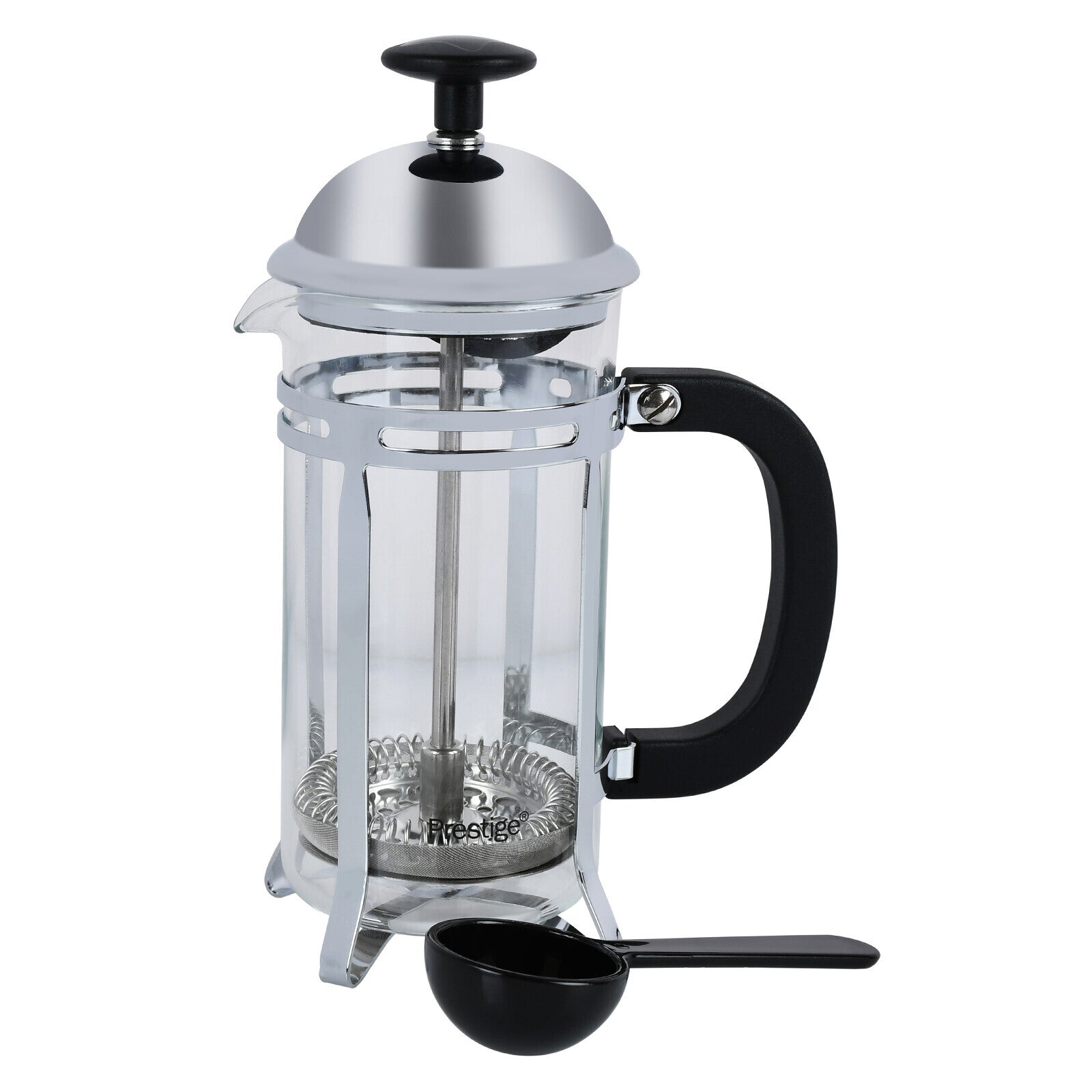 Prestige French Press Coffee Maker 3 Cups 375ml | Compact Glass French Press with Stainless Steel Filter | PR48132