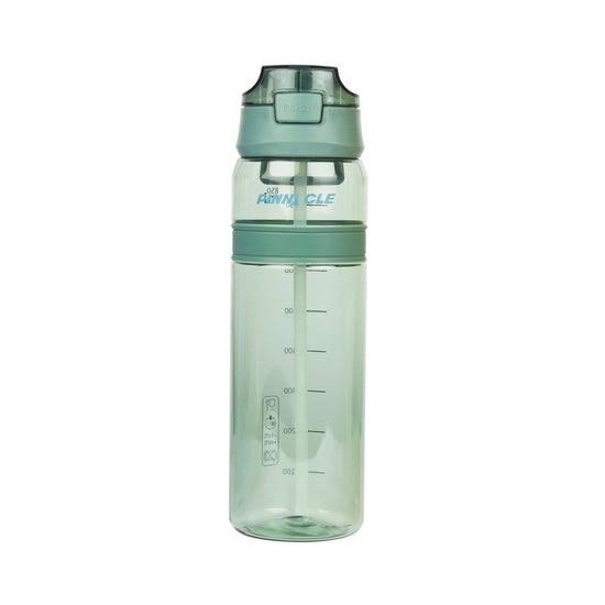 Winsor Pinnacle Quench Hydration Bottle (850ML,Green) |Motivational Water Bottle with Sipper, One-Handed Operation, Hydration Tracker & Flip Top Lid | Ideal for School, Office, Sport, College, Home,Travel