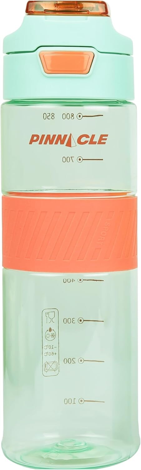 Winsor Pinnacle Pulse Hydration Bottle (650ML,Mint) | Motivational Water Bottle with One Hand Operation, Hydration Tracker & Flip Top Lid | BPA Free | Ideal for School, Office, Sport,College, Home.