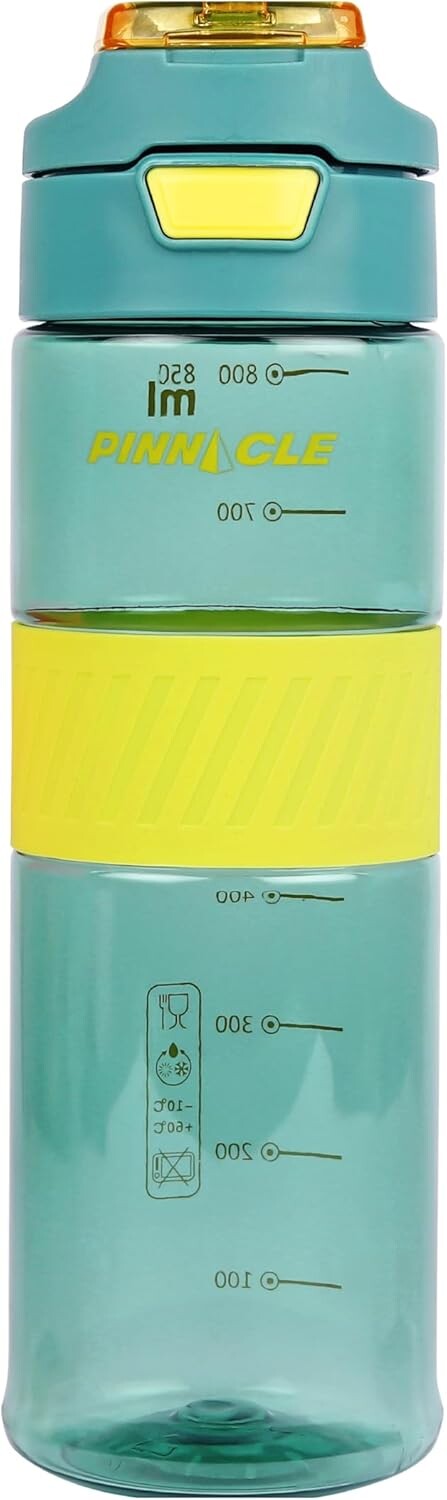 Winsor Pinnacle Pulse Hydration Bottle (850ML,Blue) | Motivational Water Bottle with One Hand Operation, Hydration Tracker & Flip Top Lid | BPA Free | Ideal for School, Office, Sport, College, Home.
