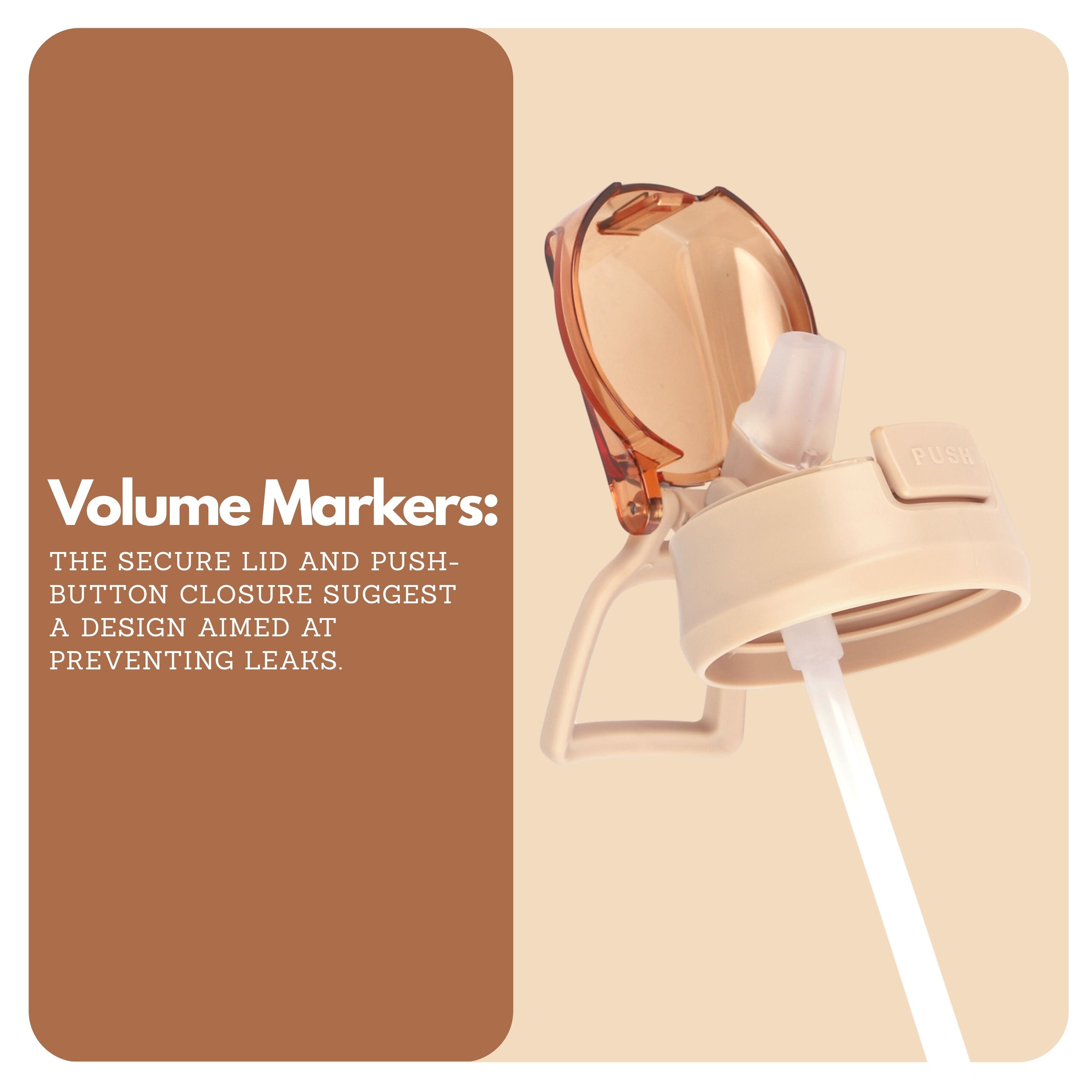 Winsor Pinnacle Quench Hydration Bottle (850ML,Peach) |Motivational Water Bottle with Sipper, One-Handed Operation, Hydration Tracker & Flip Top Lid | Ideal for School, Office, Sport, College, Home,Travel