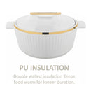 Asian Fancy Insulated Casserole Dlx Set3 (1500 + 2500 +3500 Ml) - White | AFSET1-2123W