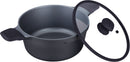 Prestige Essential Cast Aluminum Casserole With Glass Lid 20Cm | Non stick Induction Compatible Cooking Pot | Black - PR81160