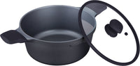 Prestige Essential Cast Aluminum Casserole With Glass Lid 20Cm | Non stick Induction Compatible Cooking Pot | Black - PR81160