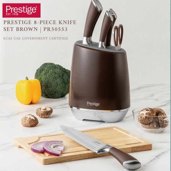 Prestige 8-Piece Stainless Steel Knife Block Set | Knife set with stand | PR50553