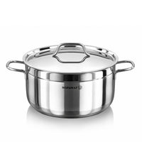 Korkmaz Alfa Plus 11 Pieces Stainless Steel Cookware Set | Induction Compatible Tri-Ply Bottom Pots and Pans Set | Silver - KA1610