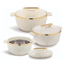 Asian Fancy Insulated Casserole Dlx Set3 (1500 + 2500 +3500 Ml) - Beige | AFSET1-2123B