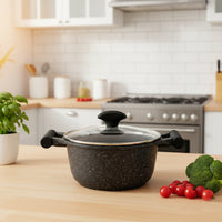 Prestige Essentials 9pcs Pots and Pans Set | Nonstick Cookware Sets | Granite Pots Set | Kitchen Induction Pots and Pans Cooking Sets | Pan Sets for Cooking | Black - PR80989