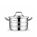 Korkmaz Astron 12 Pcs Cookware Set | Stainless Steel Pots and Pans Set | Inductions Compatible Tri-Ply Bottom Cooking Set | Silver - KA2056