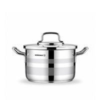 Korkmaz Astron 12 Pcs Cookware Set | Stainless Steel Pots and Pans Set | Inductions Compatible Tri-Ply Bottom Cooking Set | Silver - KA2056