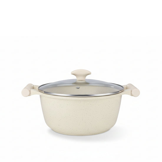 Prestige Essentials 9-Piece Off-White Granite Cookware Set | Non-Stick Pots and Pans Set | Induction Compatible Cooking Set | PR80975