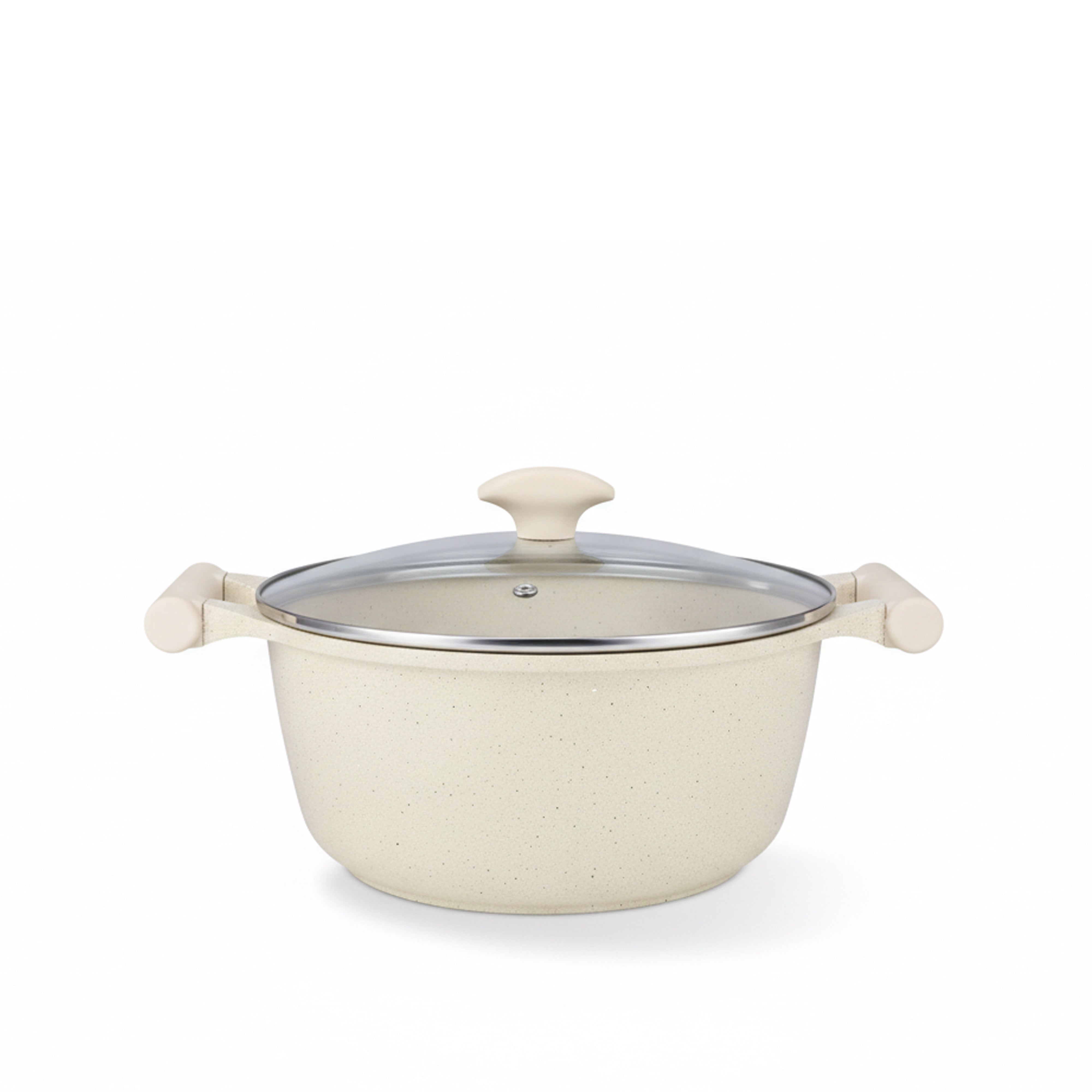 Prestige Essentials 12-Piece Off-White Granite Cookware Set | Non-Stick Pots and Pans Set | Induction Compatible Cooking Set | PR80977