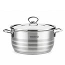 Korkmaz Astra 11 Pcs Stainless Steel Cookware Set | Turkish Induction Compatible Tri-Ply Bottom Pots and Pans Set | Silver KA1090