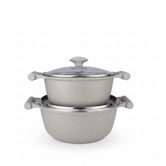 Prestige Essentials 9-Piece Grey Granite Cookware Set  | Non-Stick Pots and Pans Set | Induction Compatible Cooking Set |  PR80976