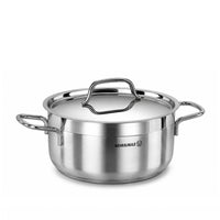 Korkmaz Alfa XL 11 Pieces Stainless Steel Cookware Set | Induction Compatible Tri-Ply Bottom Pots and Pans Set | Silver -KA1641