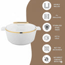 Asian Fancy Insulated Casserole Dlx Set3 (1500 + 2500 +3500 Ml) - White | AFSET1-2123W
